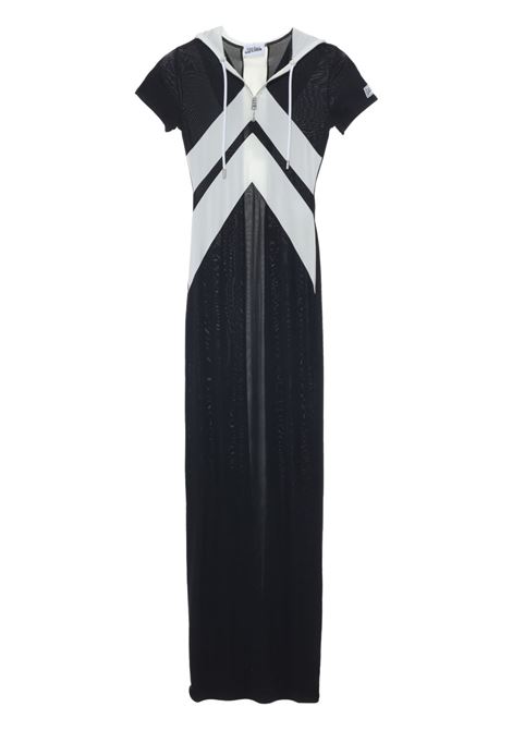 inlaid chevron long dress woman black JEAN PAUL GAULTIER | 25/33-F-RO346P-J0840001